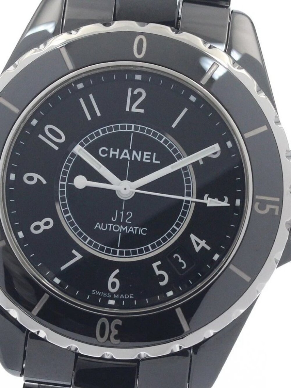 CHANEL J12 H0685 Black Ceramic 38MM Date black Dial Automatic Men's Watch_956038